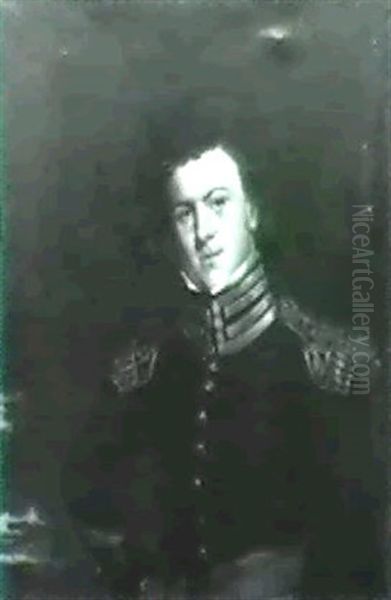 Portrait Of A Young Curly-haired Officer Oil Painting by Joseph Greenleaf Cole