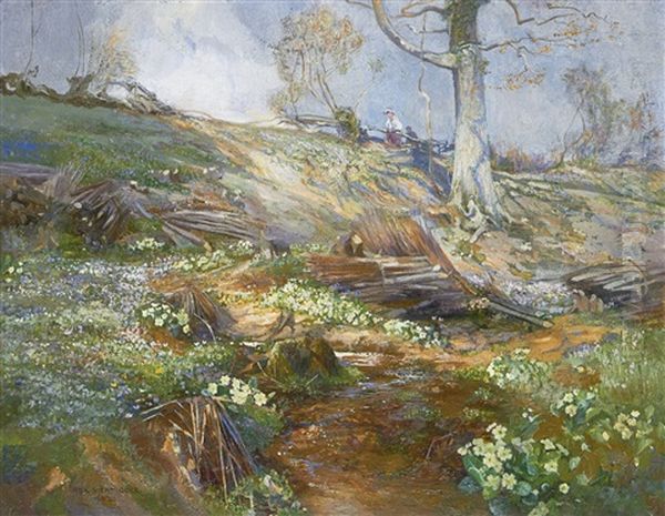 Woodland Springtime Oil Painting by Reginald Rex Vicat Cole