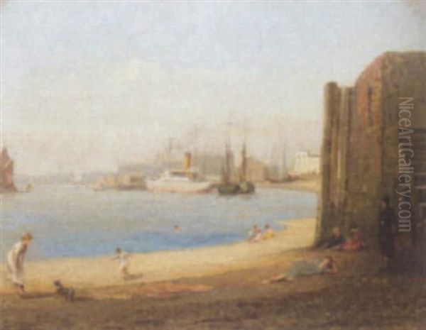 Harbour Scene Oil Painting by Reginald Rex Vicat Cole