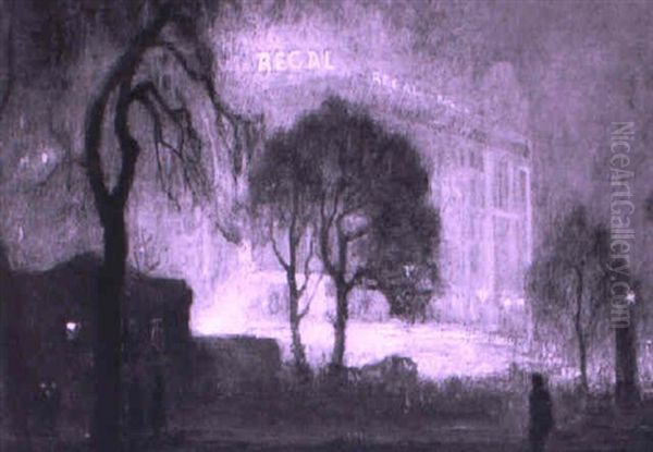 The 'regal' On A Misty Night (from Hyde Park) Oil Painting by Reginald Rex Vicat Cole