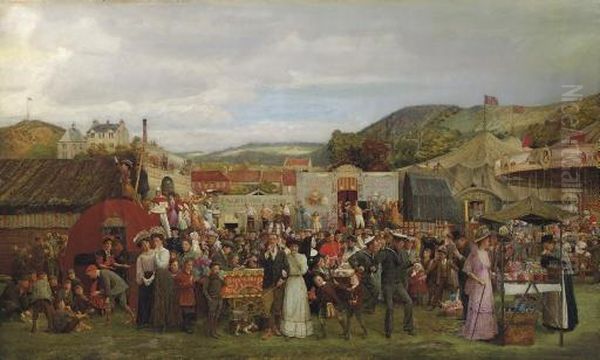 A Scottish Fair Oil Painting by Young Andrew