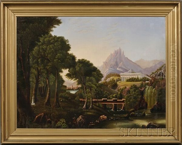 Allegorical Landscape The Dream Of Arcadia Oil Painting by Thomas Cole