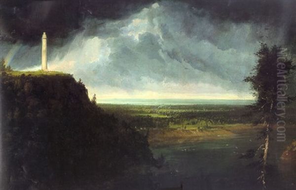 The Tomb Of General Brock, Near Queenston, Lake Ontario, Upper Canada Oil Painting by Thomas Cole