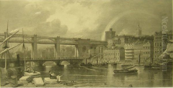 Engraving Of Newcastle Upon Tyne Oil Painting by A. Andrews