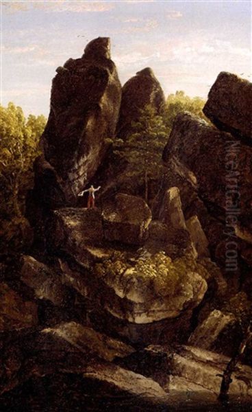 A Rocky Glen Oil Painting by Thomas Cole