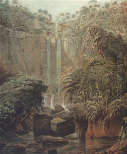 The Falls Of Motjarna, Near Sakrigali by Robert Hyde Colebrooke