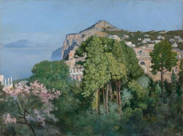 A View Of Monte Solaro, Capri (a Capri Villa) Oil Painting by Charles Caryl Coleman