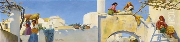 A Scene In Capri Oil Painting by Charles Caryl Coleman