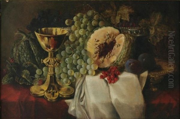 Still Life With Fruit Oil Painting by Charles Caryl Coleman