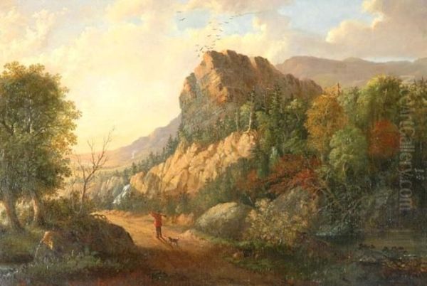 In The Catskills Oil Painting by Ambrose Andrews