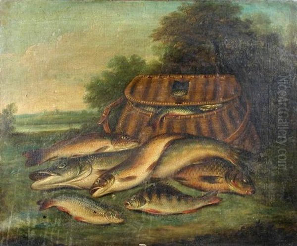 The Day's Catch (+ The Game Larder; Pair) Oil Painting by Edward Coleman