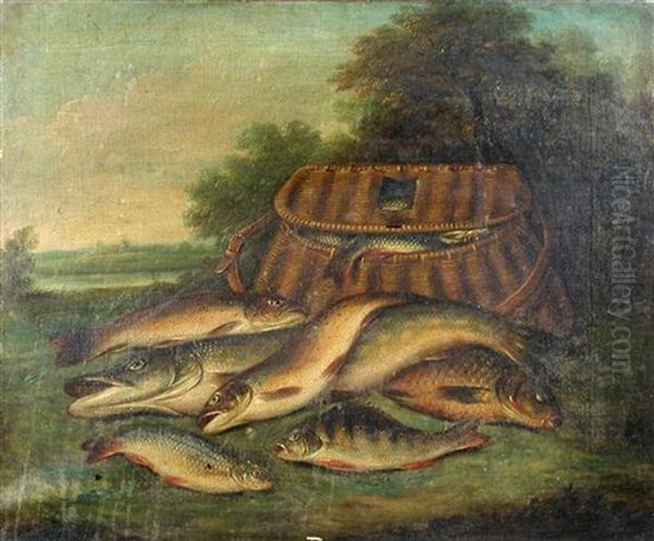 The Day's Catch And The Game Larder Oil Painting by Edward Coleman