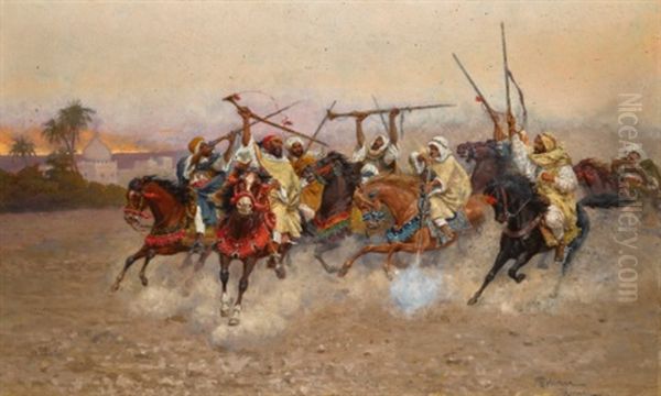 The Skirmish Oil Painting by Enrico Coleman