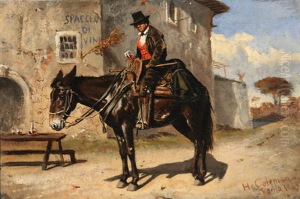 Traveler At The Tavern Oil Painting by Enrico Coleman