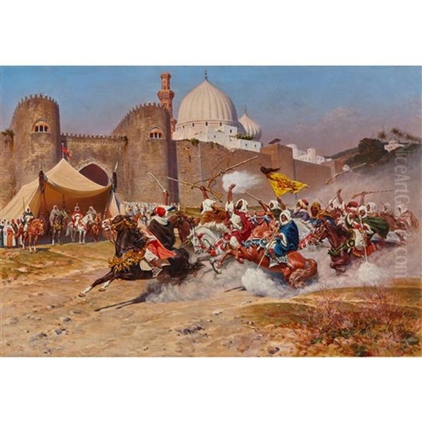 Bedouin Cavalry Oil Painting by Francesco Coleman