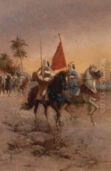 Arab Horsemen Oil Painting by Francesco Coleman