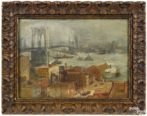 Brooklyn Bridge Oil Painting by George Coleman