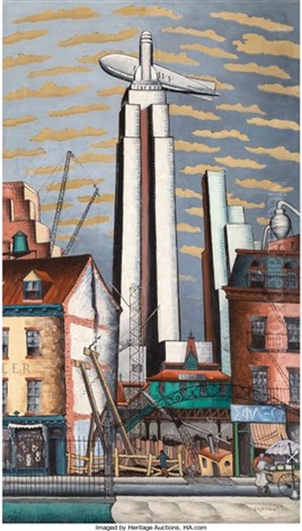 The Empire State Building Oil Painting by Glenn O. Coleman