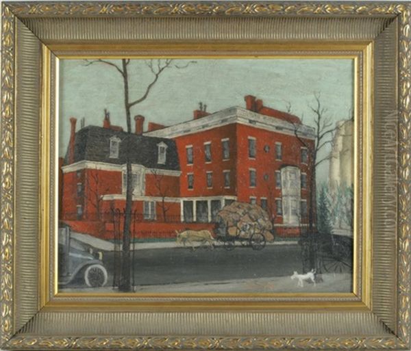 The Red House Oil Painting by Glenn O. Coleman