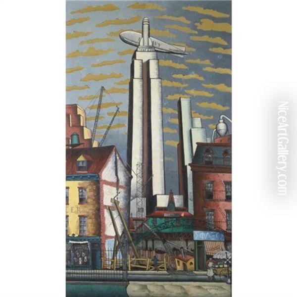 The Empire State Building Oil Painting by Glenn O. Coleman