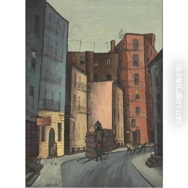 Mannetti Lane Oil Painting by Glenn O. Coleman