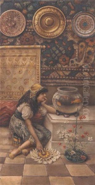 The Goldfish Bowl Oil Painting by William Stephen Coleman