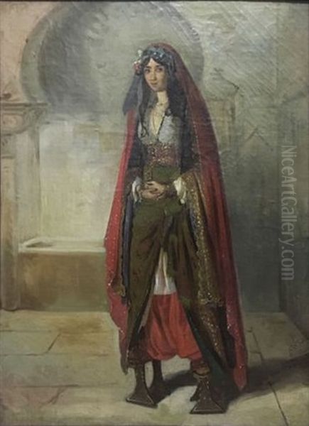 Jeune Femme Orientale Oil Painting by Alexandre Marie Colin