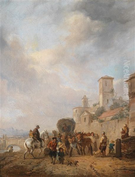 Vor Den Toren Der Stadt Oil Painting by Alexandre Marie Colin