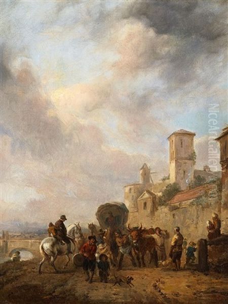 La Promenade Du Boeuf Gras Oil Painting by Alexandre Marie Colin