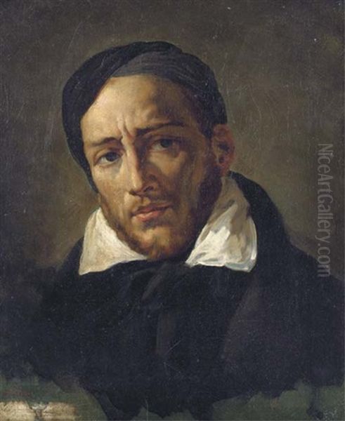 Portrait De Gericault (after Horace Vernet) Oil Painting by Alexandre Marie Colin