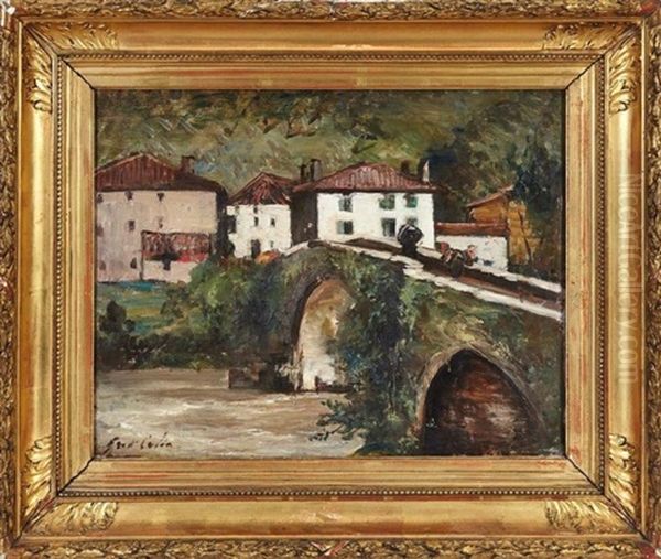 Le Pont De Bidarray Oil Painting by Gustave Henri Colin