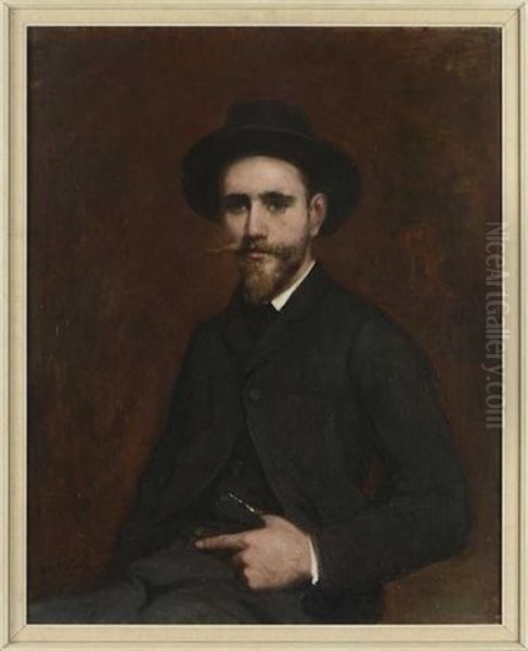 Autoportrait Presume Du Peintre Oil Painting by Gustave Henri Colin