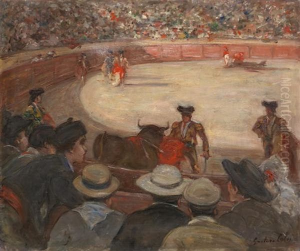 Scene De Corrida Oil Painting by Gustave Henri Colin