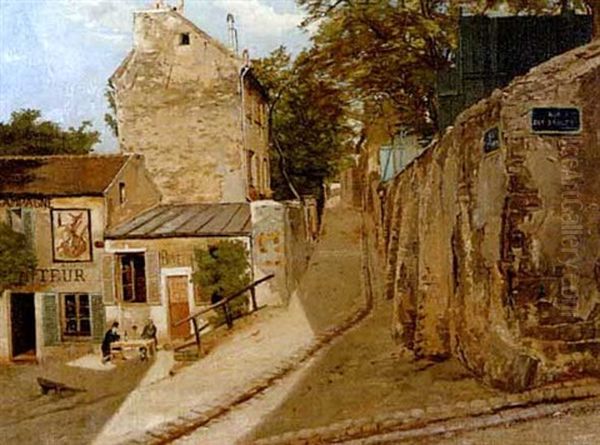 Paris - Rue Des Saules Oil Painting by Gustave Henri Colin