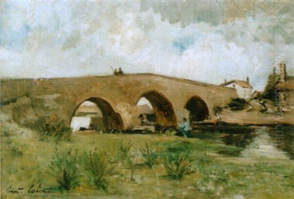 Romische Brucke Oil Painting by Gustave Henri Colin