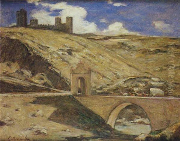 Vista De Toledo Oil Painting by Gustave Henri Colin