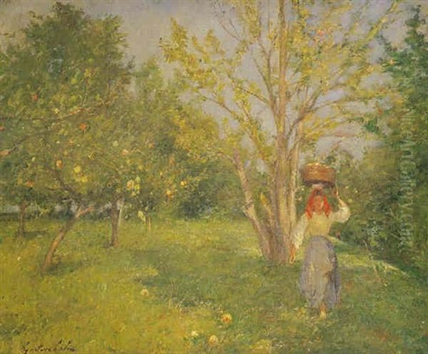 Recogiendo Fruta Oil Painting by Gustave Henri Colin