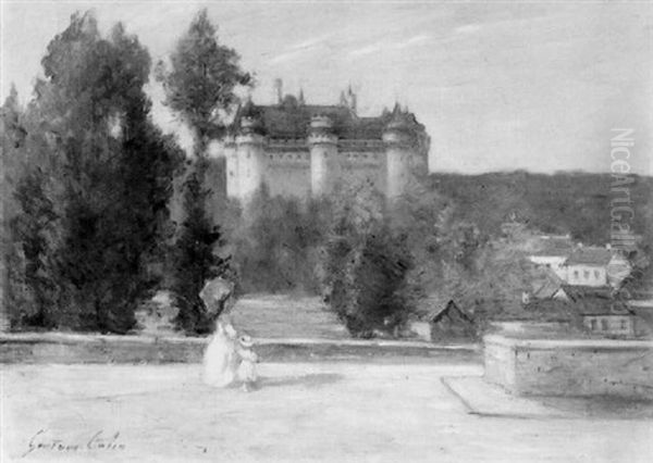 Le Chateau De Pierrefonds Oil Painting by Gustave Henri Colin