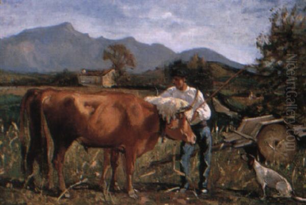 Pastoral Scene Oil Painting by Gustave Henri Colin