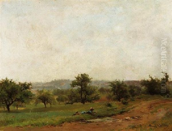 Landschaft Mit Einem Jungen In Der Wiese Oil Painting by Paul-Alfred Colin