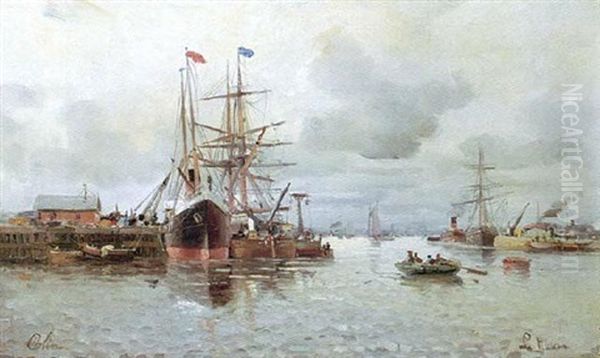 Le Port Du Havre Oil Painting by Paul-Alfred Colin