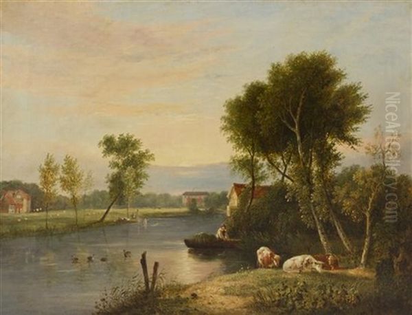 Suffolk Landscape Oil Painting by Samuel David Colkett