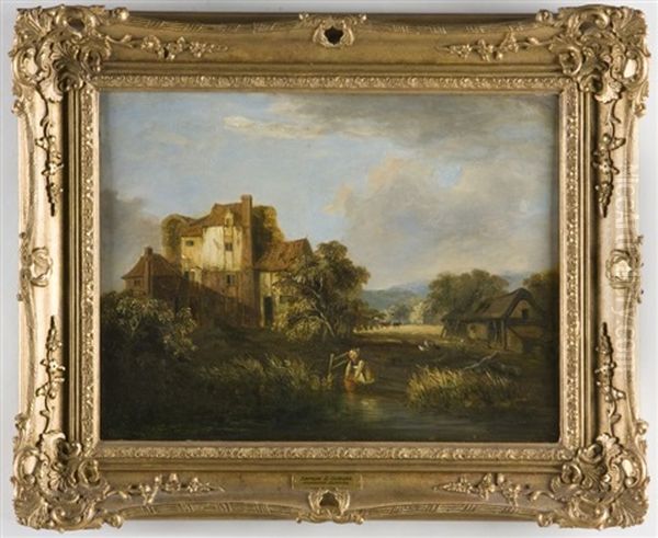 Ruins With Woman Oil Painting by Samuel David Colkett