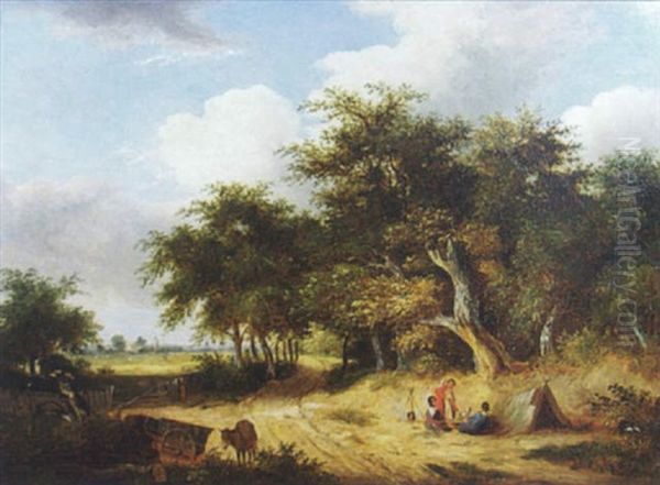 Gypsy Encampment Oil Painting by Samuel David Colkett