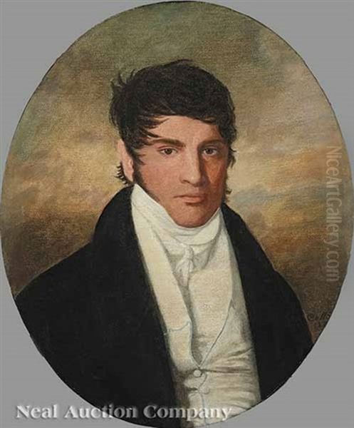 Portrait Of Michel Bernard Cantrelle Jr. Oil Painting by Louis Antoine Collas