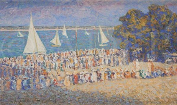 Les Regates A Batz-sur-mer, Vers 1928 Oil Painting by Michel Auguste Colle