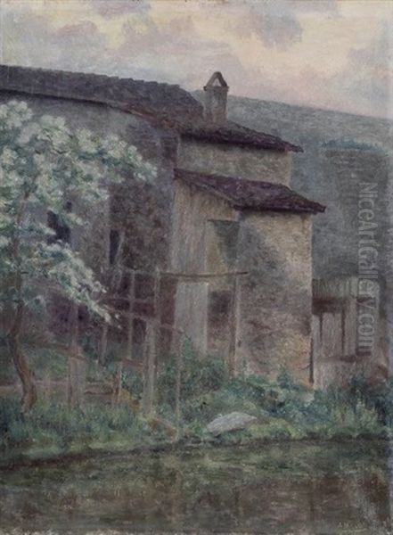 Soir D'orage, Vieilles Maisons Oil Painting by Michel Auguste Colle