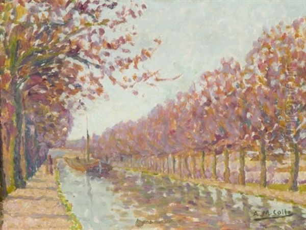 Canal Au Printemps Oil Painting by Michel Auguste Colle