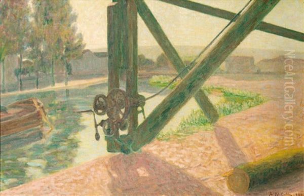 Pont A Champigneulles Oil Painting by Michel Auguste Colle