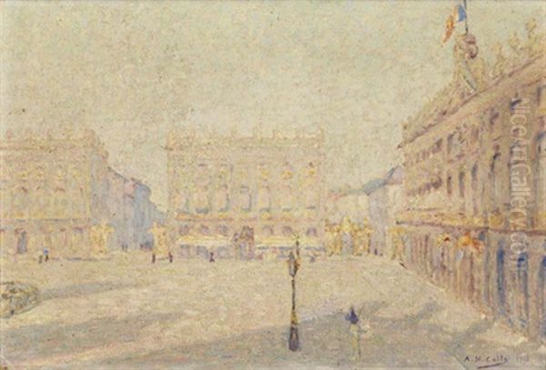 Place Stanislas, Nancy Oil Painting by Michel Auguste Colle